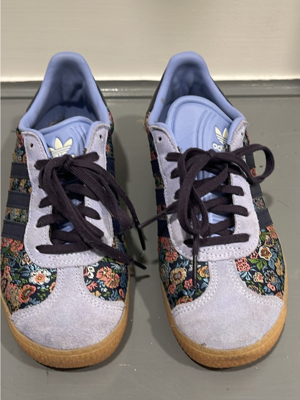 Adidas Floral Suede Gazelle Sneakers - Lavender